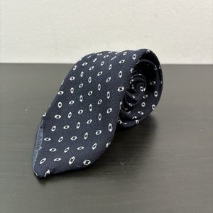 GIORGIO ARMANI Collezioni Silk Necktie ITALY Designer Geometric‎ Black Silver